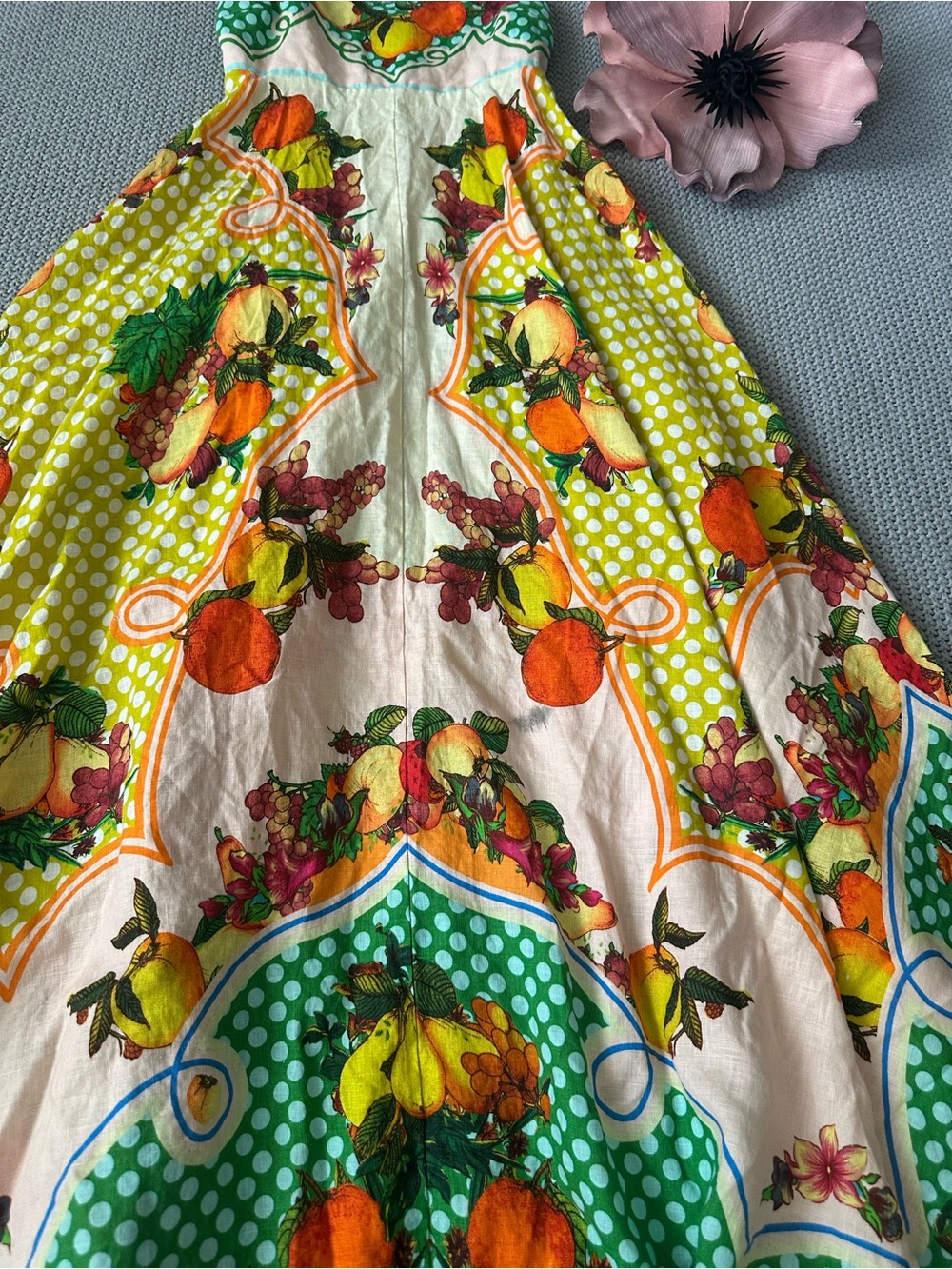 ALÉMAIS Lemonis Printed Linen Midi Dress XS AU6/US2 - Picture 14 of 14